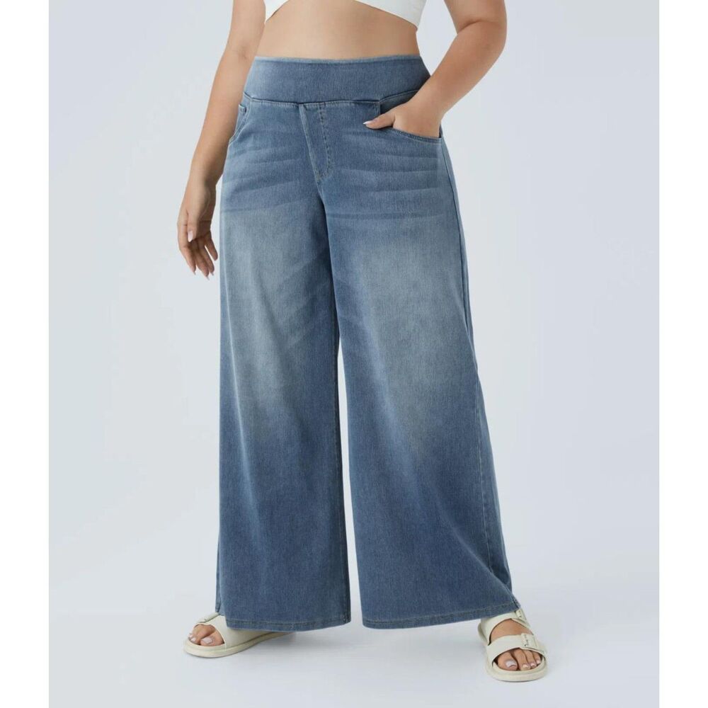 Halara Flex™ High Waisted Wide Leg Casual Jeans, NWT! Size XXL Regular